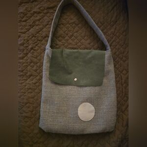 Vintage Tweed Wool Leather Johnston Of Elgin Crossbody